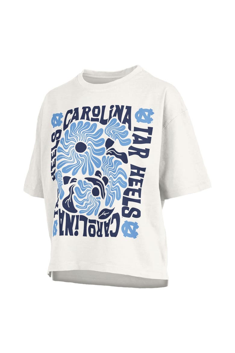 Women's Pressbox  White North Carolina Tar Heels Elena Oversized Slub T-Shirt, Alternate, color, White