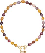 SHOP SPICY DAN Gus Pebble Mookaite Gold Plated Necklace