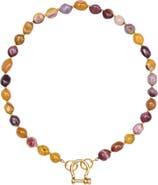 SHOP SPICY DAN Gus Pebble Mookaite Gold Plated Necklace