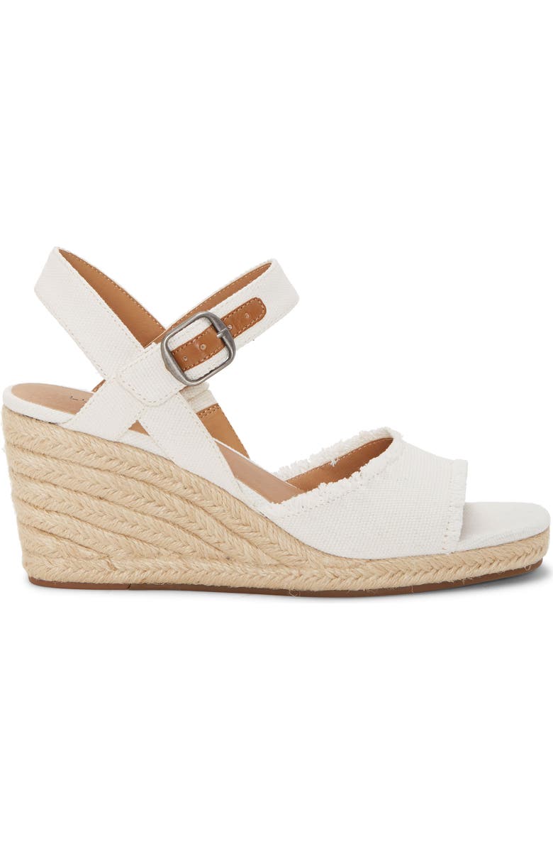 Lucky Brand Mindra Espadrille Wedge Sandal, Alternate, color, White Fabric