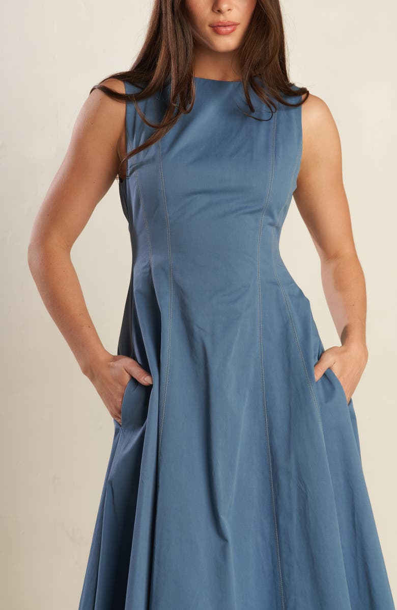 FREEMARKET Sleeveless Cotton Midi Dress, Alternate, color, 