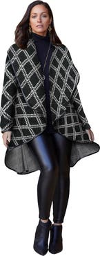 Jessica London Faux Leather-Trim Sweater