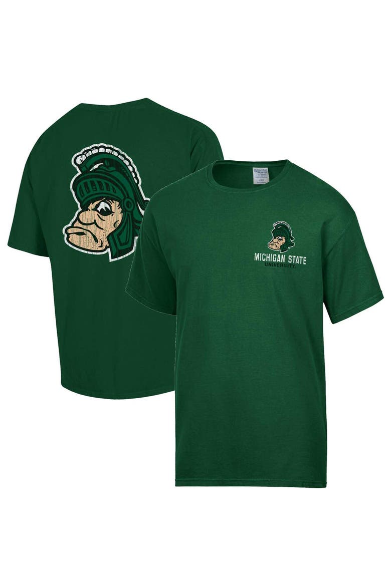 Men's Comfort Wash Green Michigan State Spartans Vintage Logo T-Shirt, Alternate, color, Green