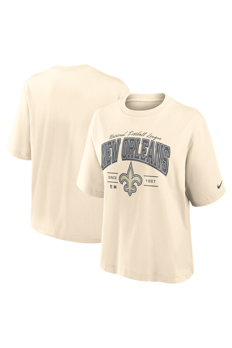 Women's Nike Cream New Orleans Saints Vintage Mod Boxy T-Shirt, Main, color, Cream