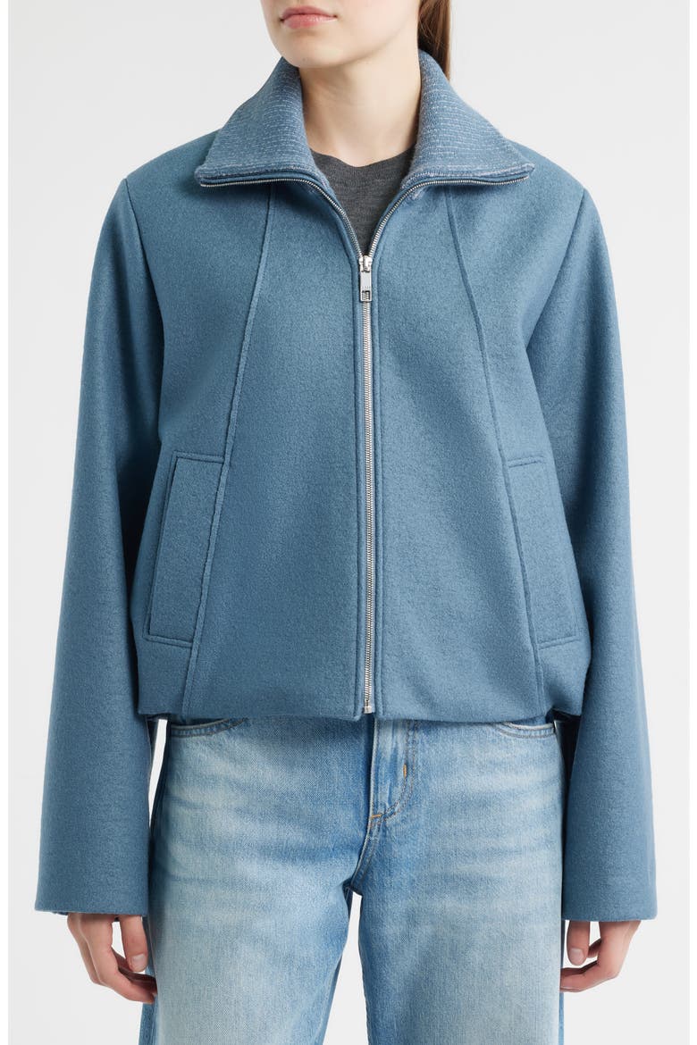 Cundalini Wool Bomber Jacket, Alternate, color, TANZANITE