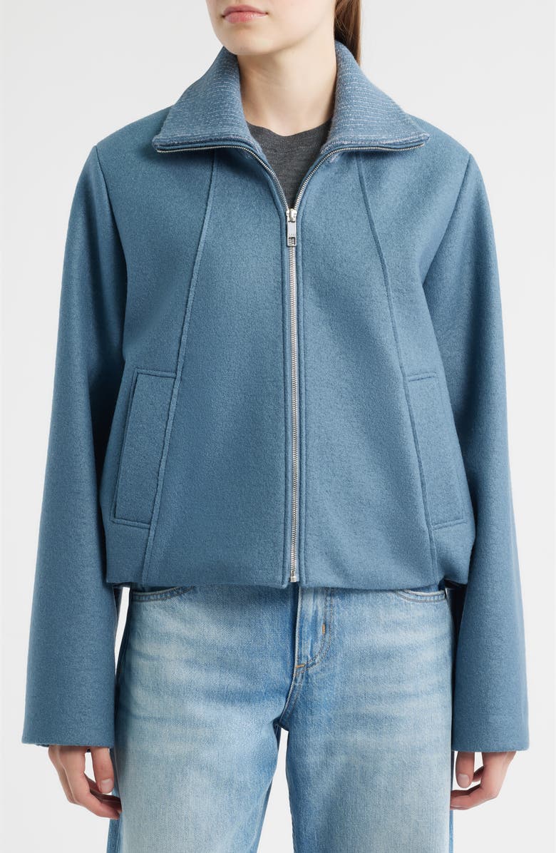 BOSS Cundalini Wool Bomber Jacket, Alternate, color, Tanzanite