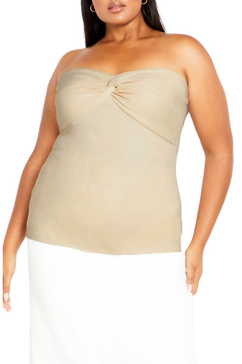 Asher Strapless Rib Top, Main, color, CREAM