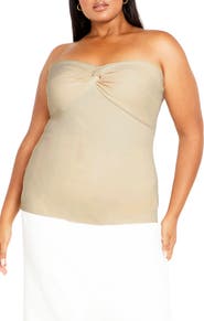 City Chic Asher Strapless Rib Top