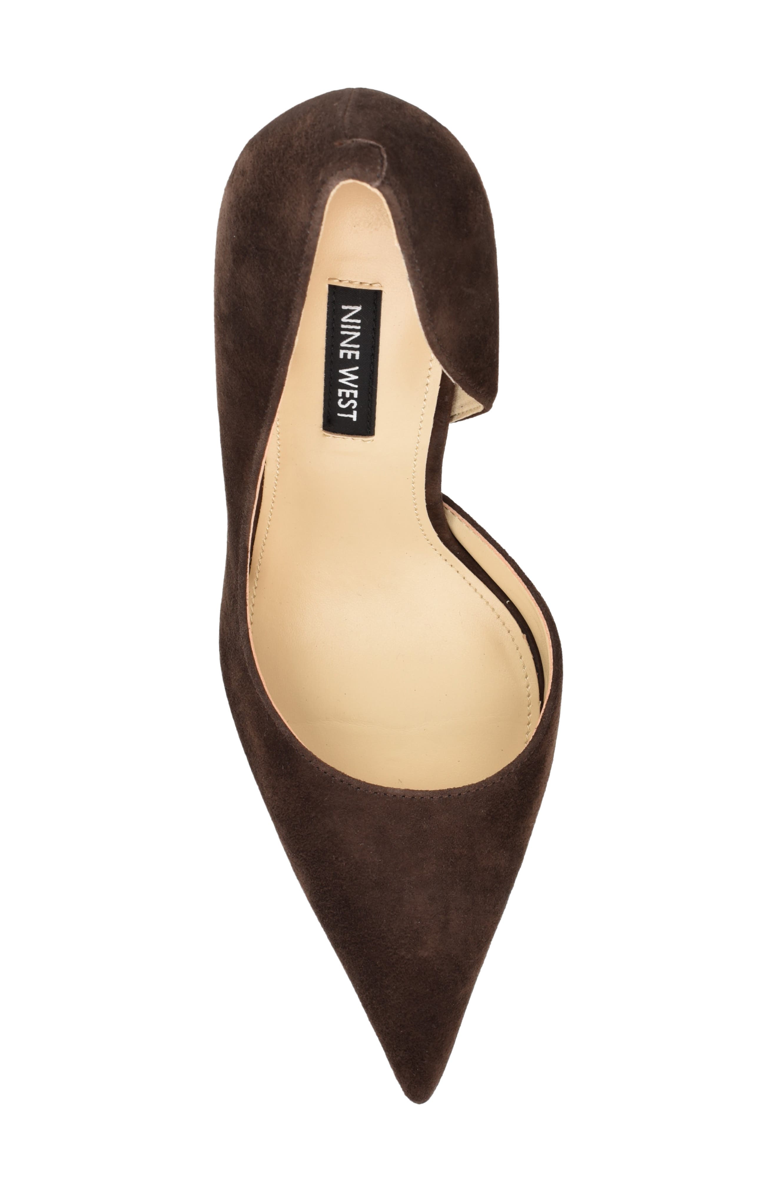 Grezza Pointed Toe Half d'Orsay Pump, Alternate, color, DBR01