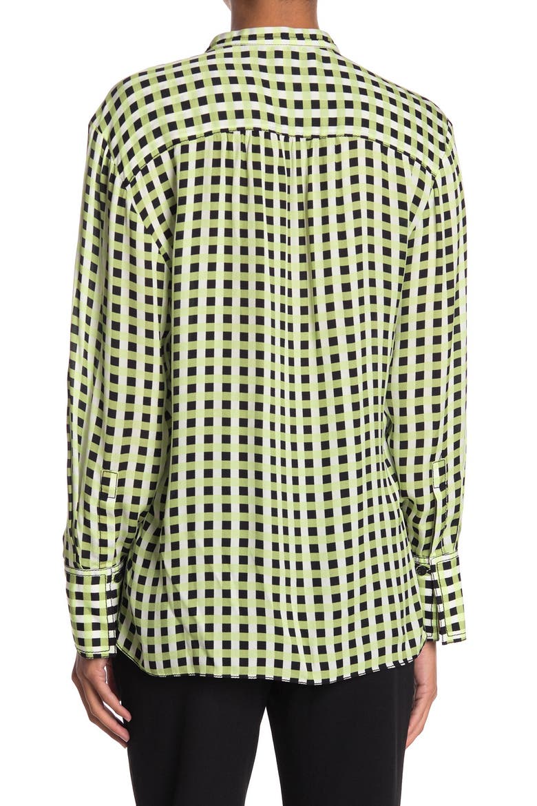 White Label Gingham Georgette Blouse, Alternate, color, WHITE/ BLACK/ CLRY MED GING