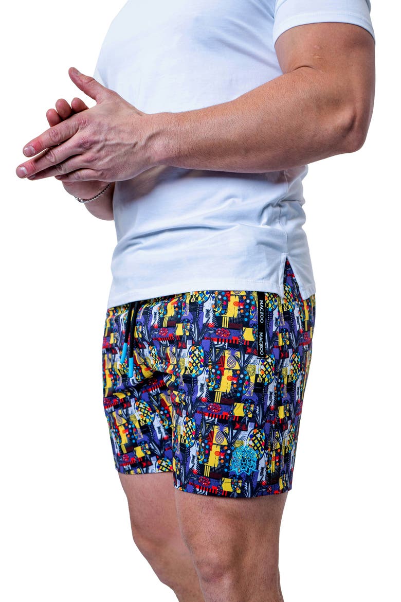 Lion Pineapple Swim Trunks, Alternate, color, MULTI