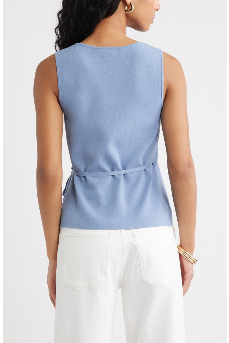Side Tie Sweater Vest, Alternate, color, BLUE UMBRA