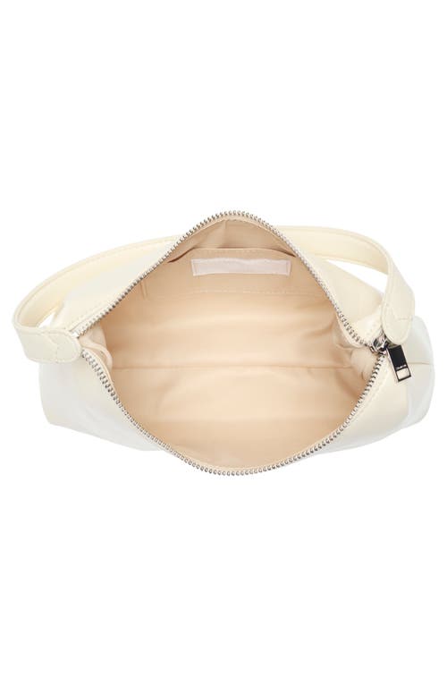 Stand Oil Plump Faux Leather Shoulder Bag In White