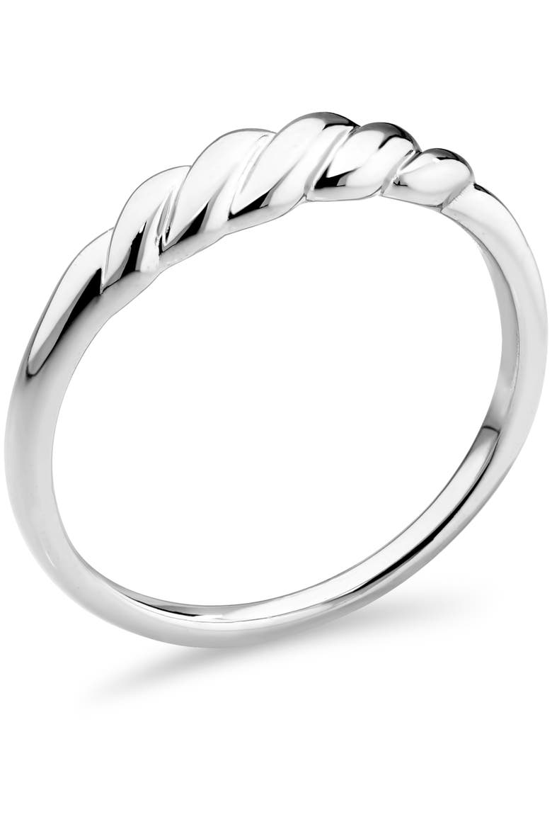 Rope Ring in Rhodium Plated Sterling Silver, Alternate, color, Silver