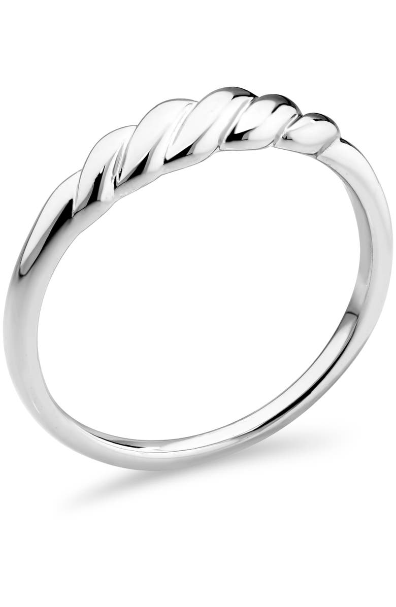 DEVATA Rope Ring in Rhodium Plated Sterling Silver, Alternate, color, Silver
