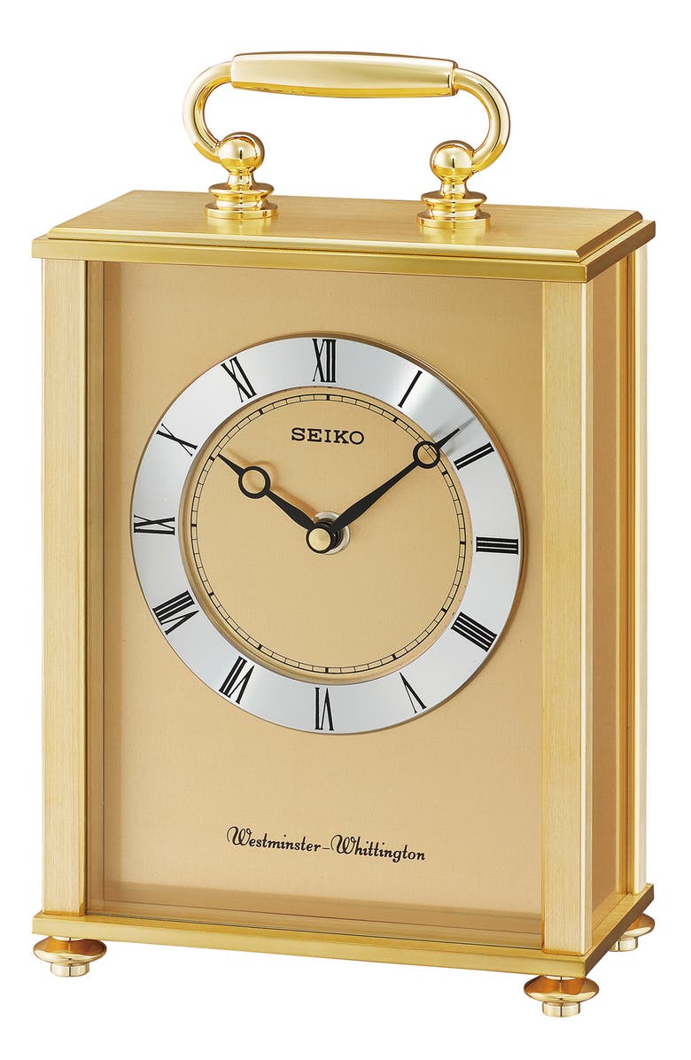 Seiko Tama Dual Chime Parlor Clock, Main, color, Gold