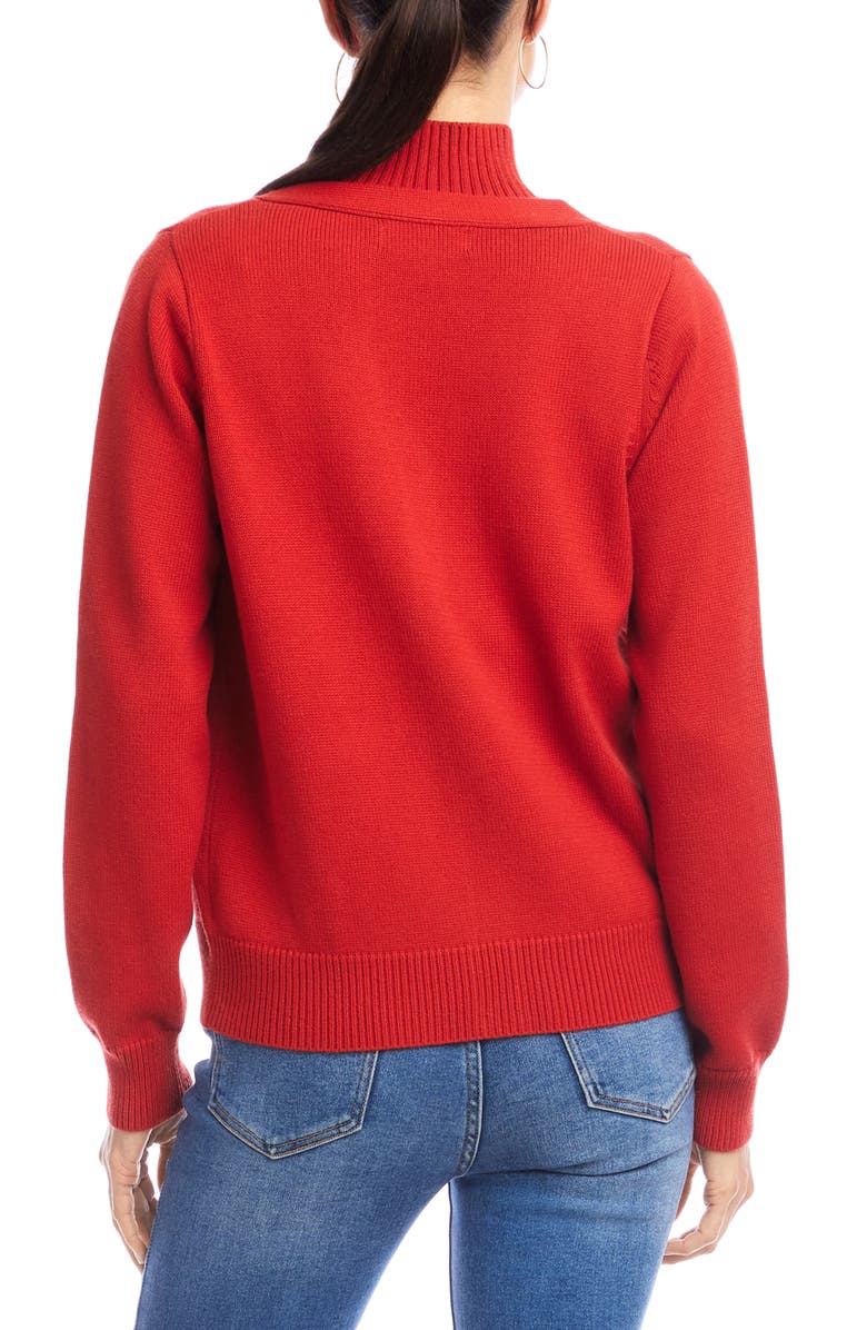 Karen Kane V-Neck Cardigan, Alternate, color, Tomato Red