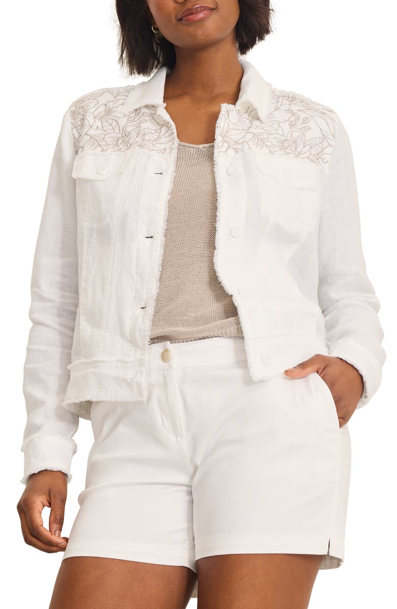 Tommy Bahama Flora Fresco Bead Detail Linen Jacket, Main, color,