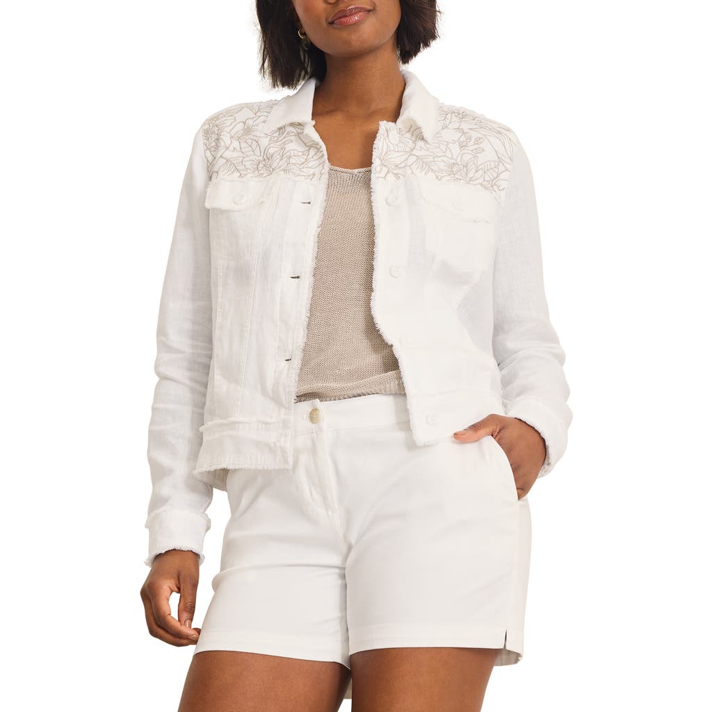Tommy Bahama Two Palms Floral Fresco Embroidered Linen Jacket In White