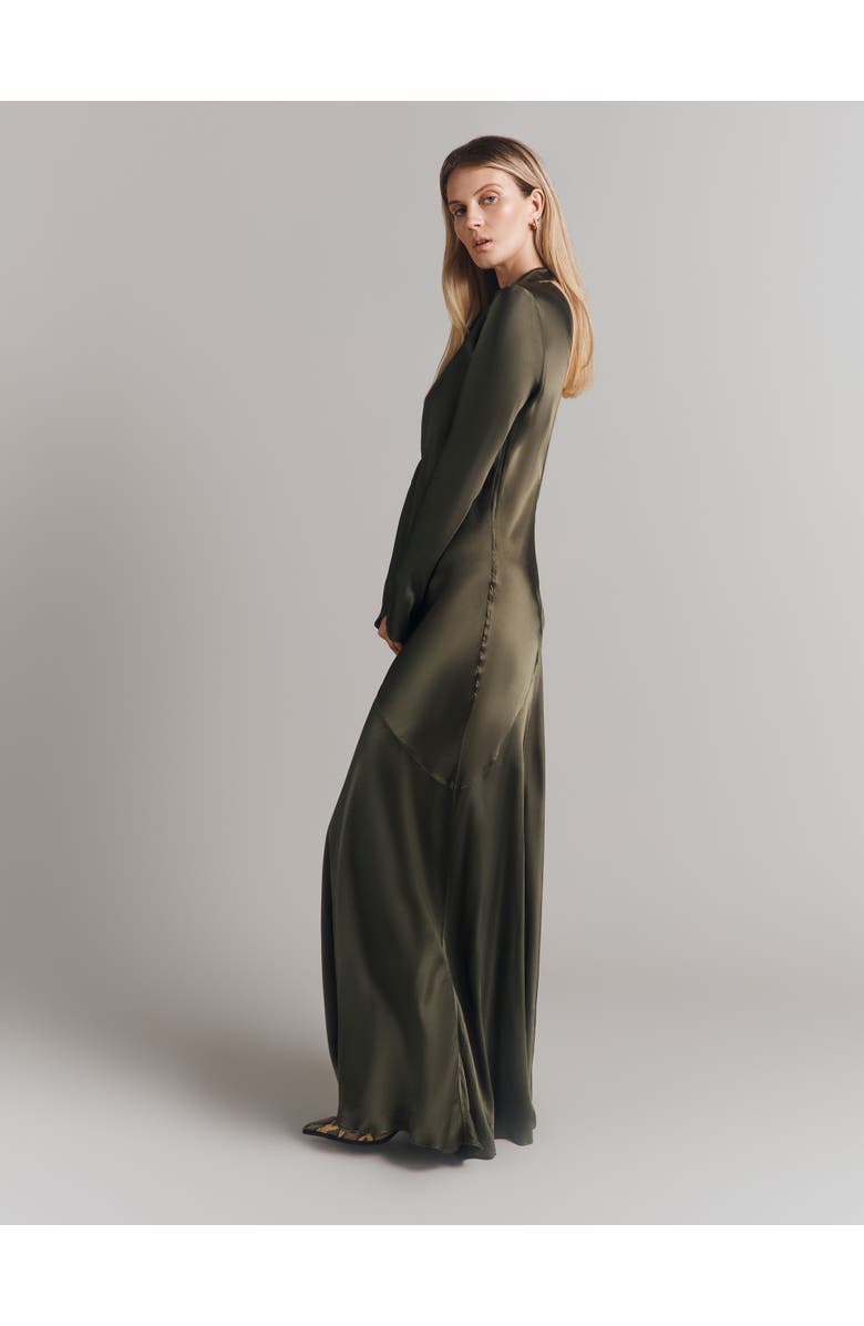 Ghost London Rayna Satin Maxi Dress, Alternate, color, Dark Green