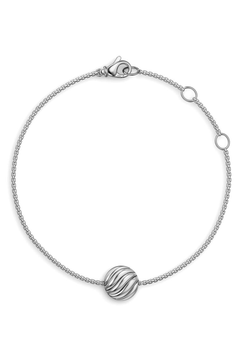 Sculpted Cable Center Station Chain Bracelet in Sterling Silver, 10mm, Main, color, SILVER