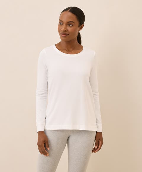 Luxe Stretch Jersey Swing Long Sleeve Tee