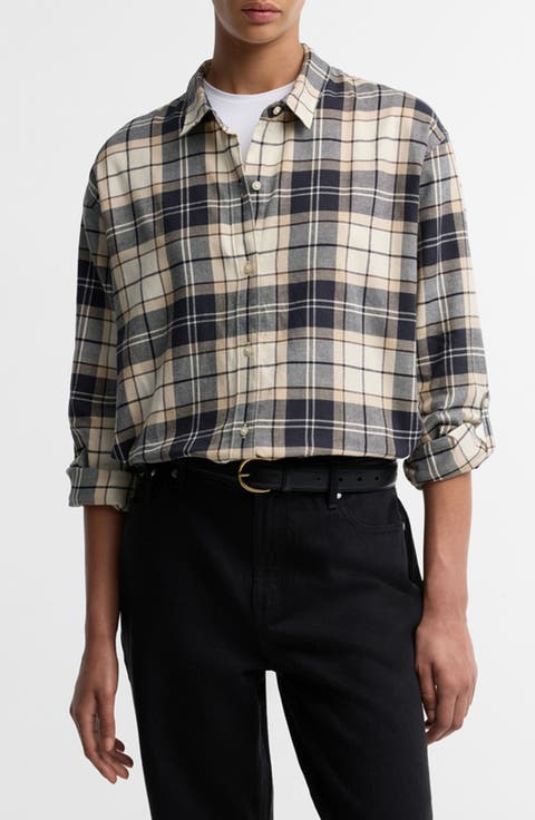 Elishaw Relaxed Fit Check Button-Up Shirt