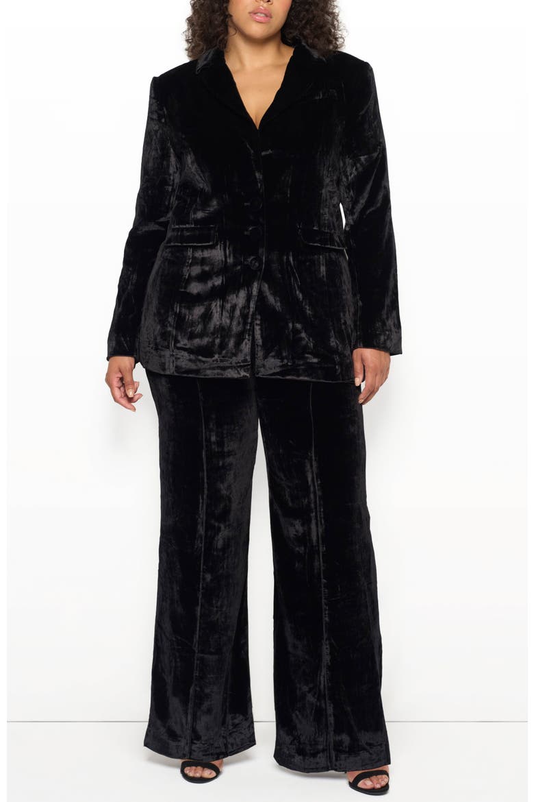 Fiona Velvet Straight Leg Trouser, Alternate, color, Black