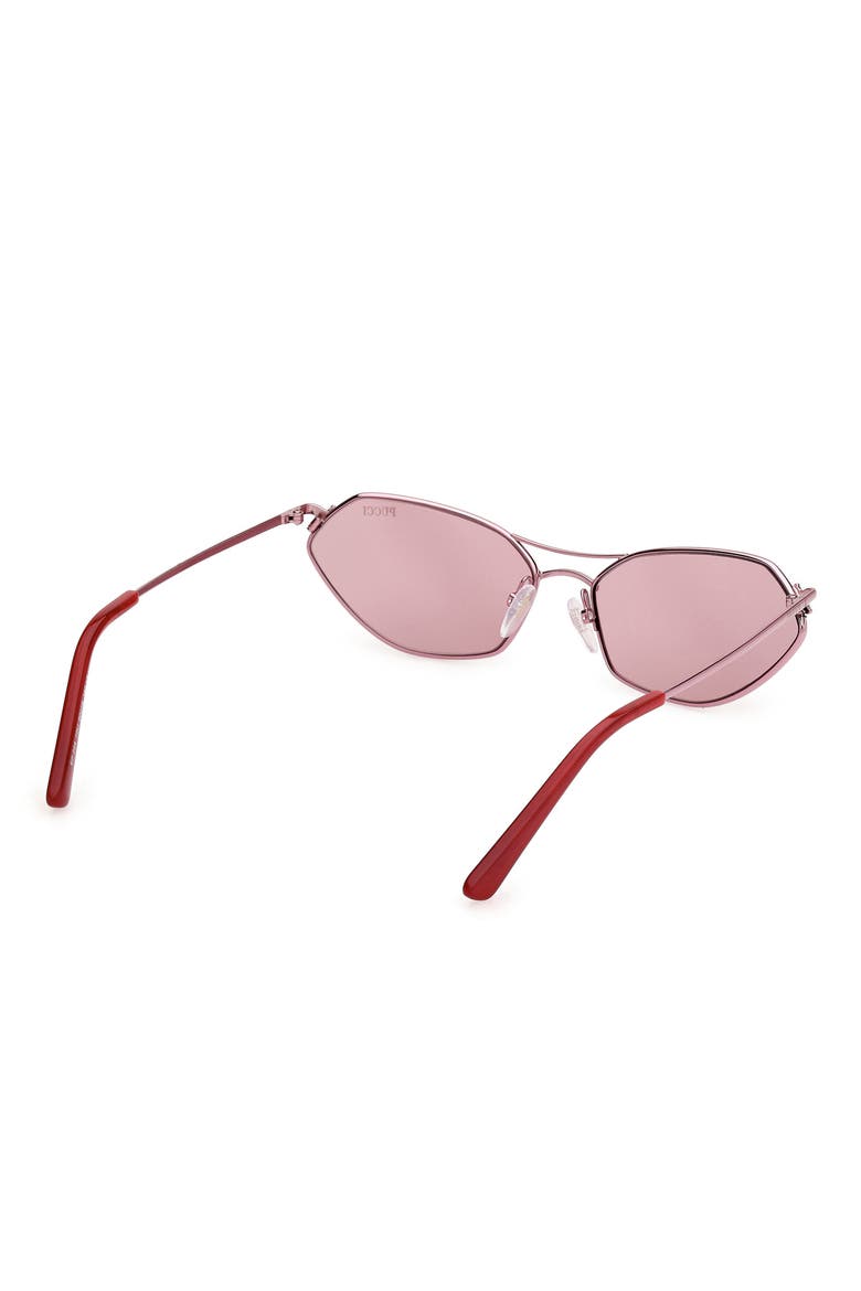 Geometric 54mm Sunglasses, Alternate, color, SHINY PINK / BORDEAUX MIRROR