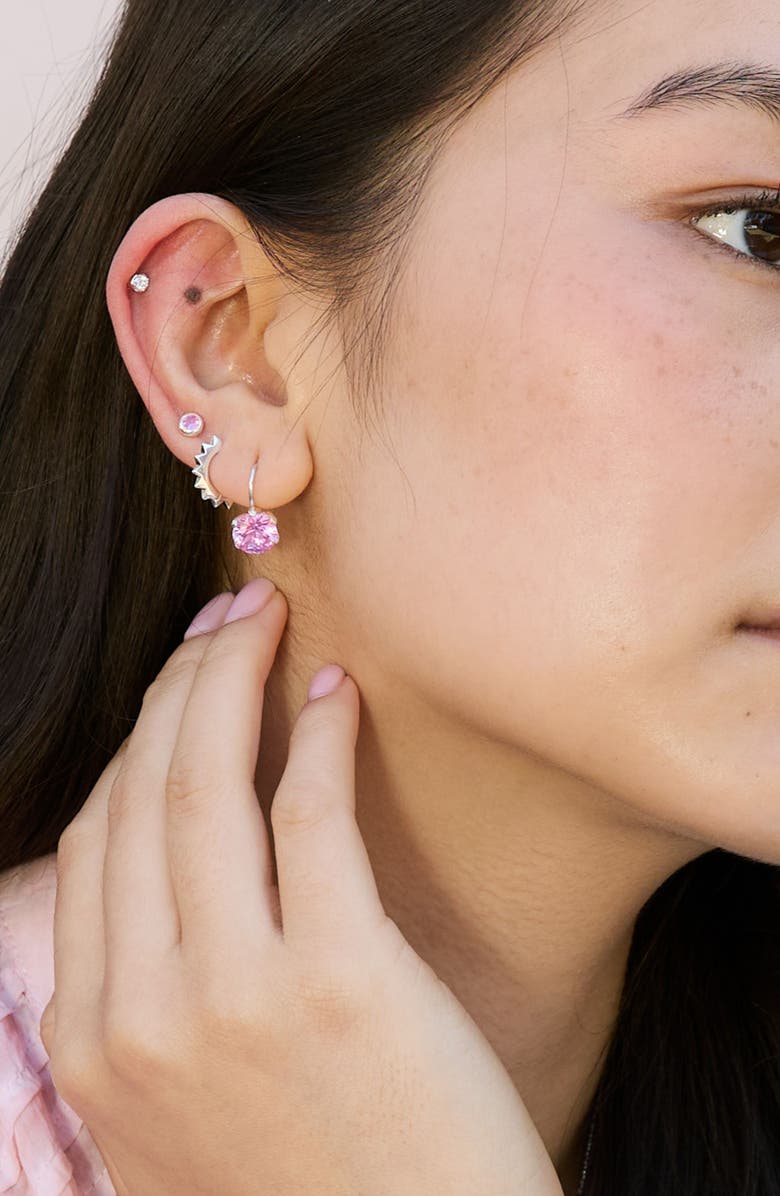 Dower & Hall Star Huggie Hoops, Alternate, color, Sterling Silver