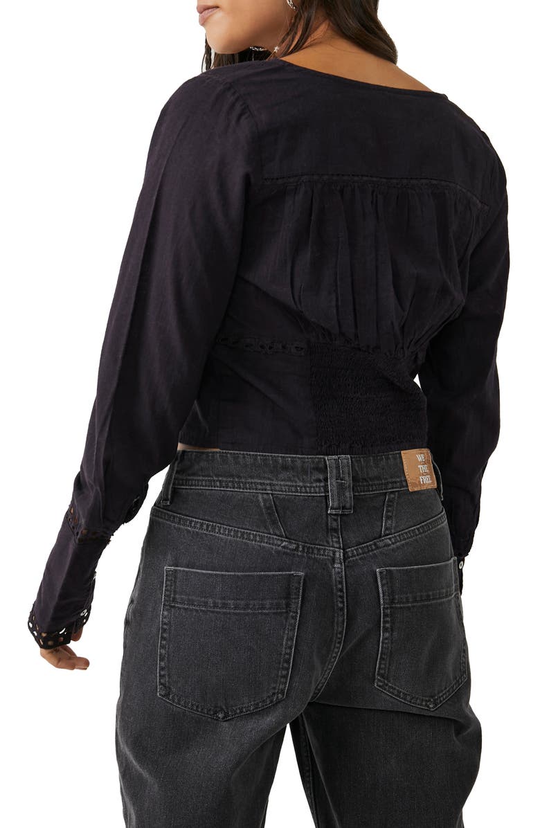 Free People Joi Eyelet Crop Blouse, Alternate, color, 