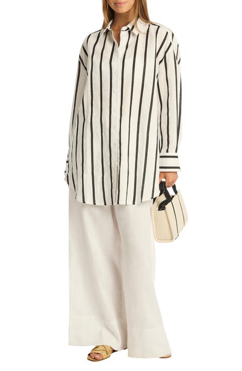 Corfu Stripe Cover-Up Shirt