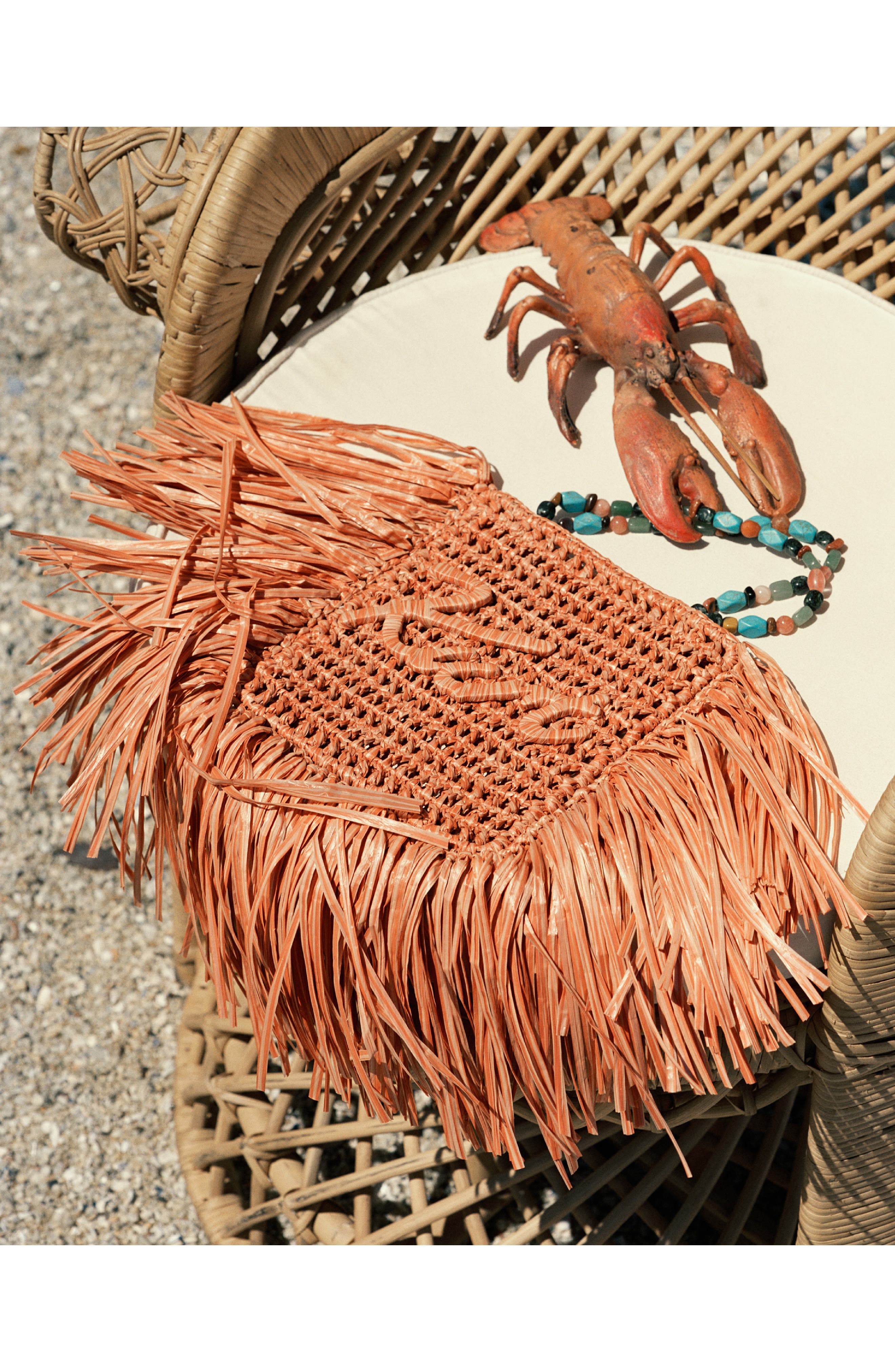 Kurt Geiger London Mini Kurt Fringe Tote, Alternate, color, Orange