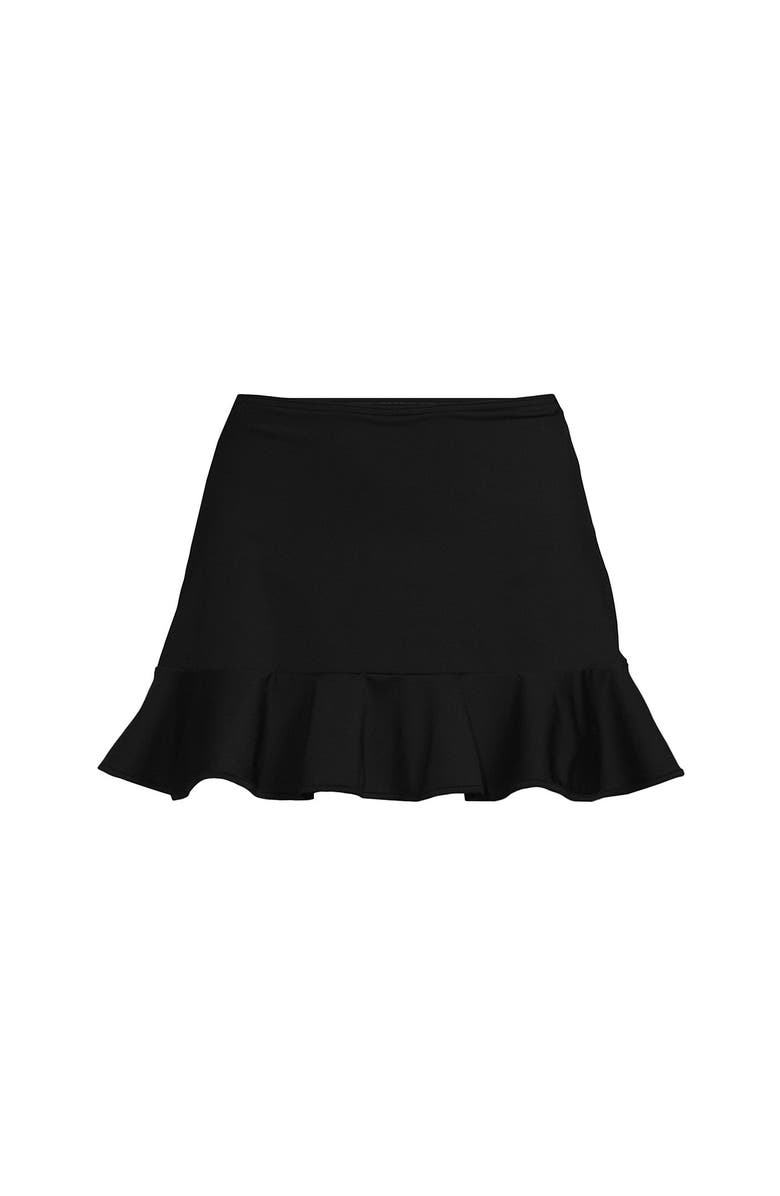 Lands' End Ruffle Hem Mini Swim Skirt, Alternate, color, Black
