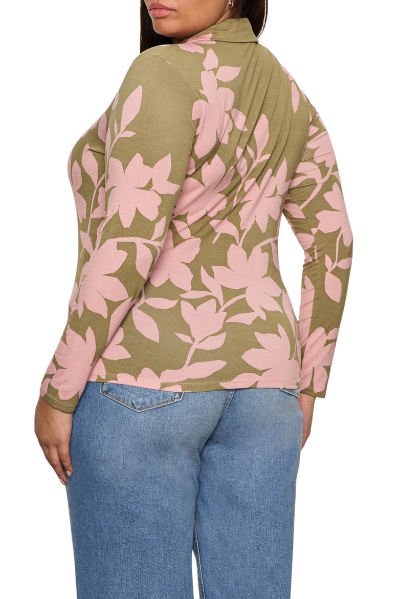 Dreamer Floral Knit Button-Up Shirt, Alternate, color, PINK SILHOUETTE