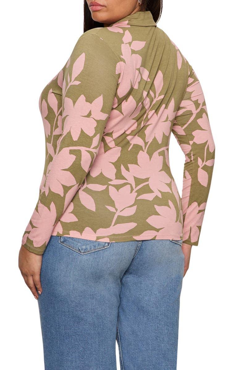Sanctuary Dreamer Floral Knit Button-Up Shirt, Alternate, color, Pink Silhouette
