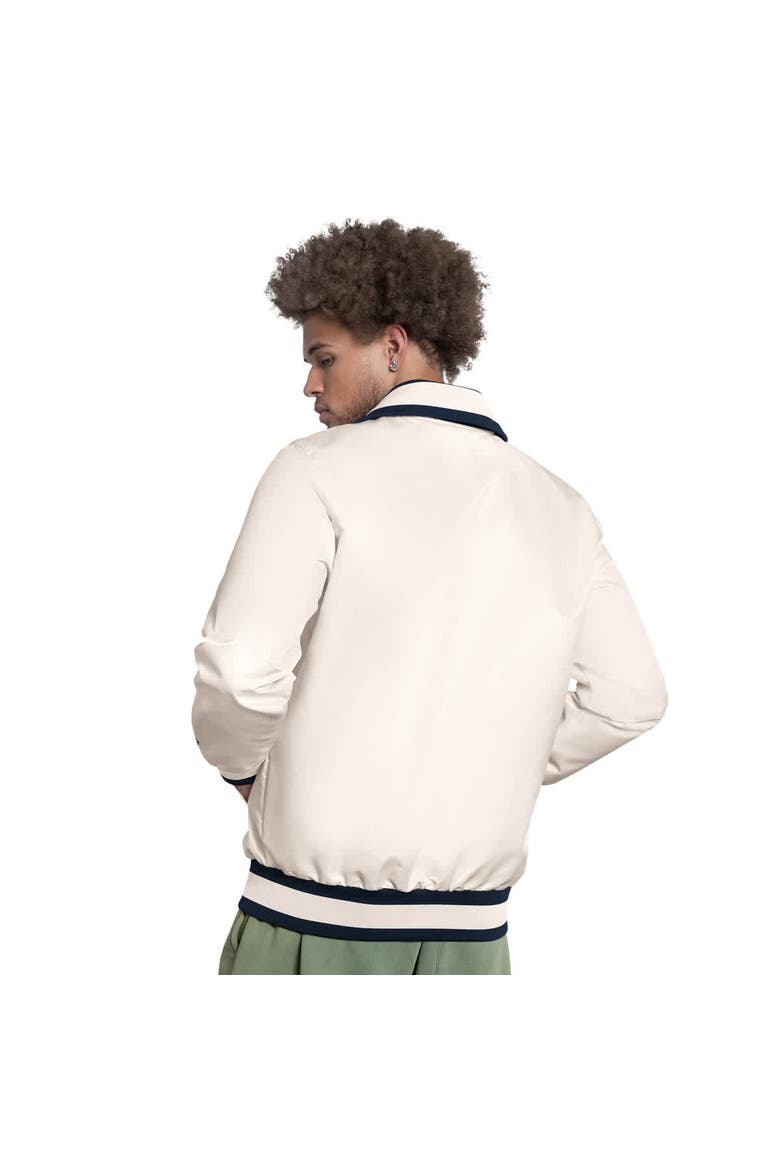 Men's Starter White Chicago Cubs The Captain Cooperstown Logo Full-Zip Varsity Jacket, Alternate, color, White