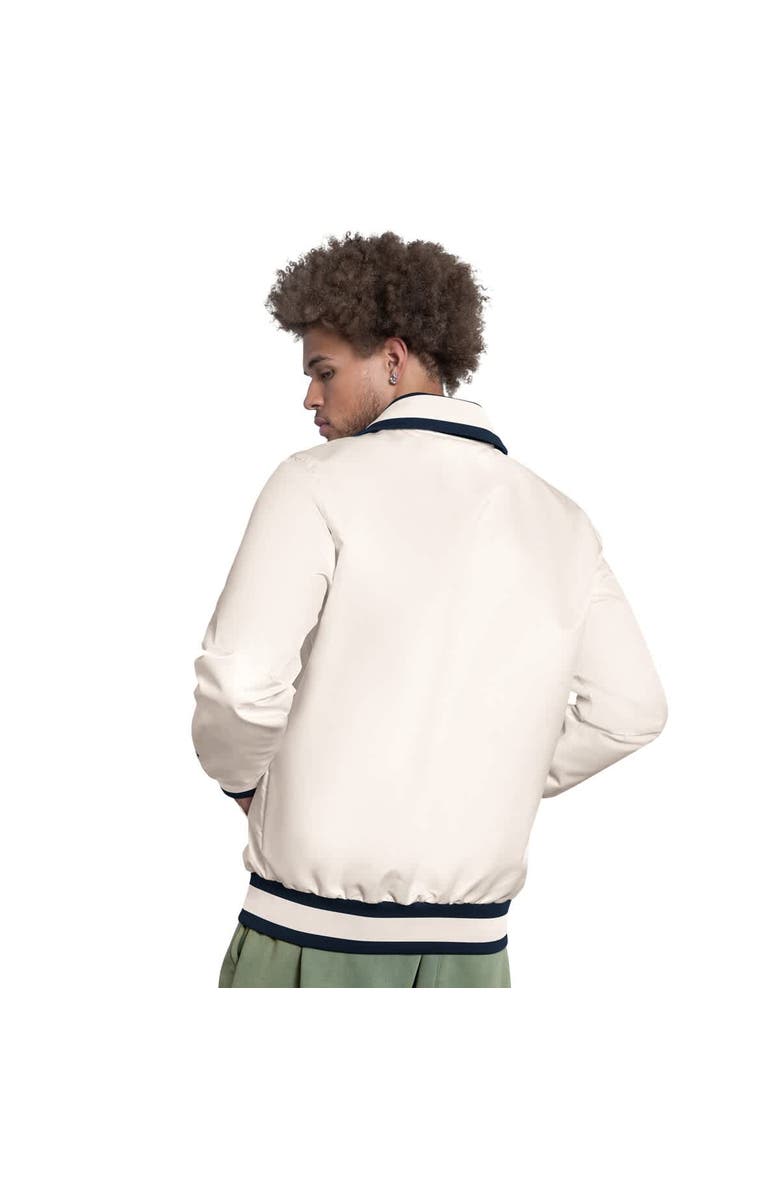 STARTER Men's Starter White Chicago Cubs The Captain Cooperstown Logo Full-Zip Varsity Jacket, Alternate, color, White