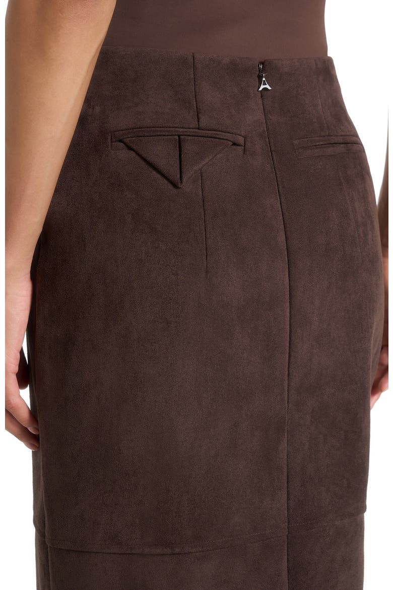 Celie Suede Maxi Skirt, Alternate, color, Brown