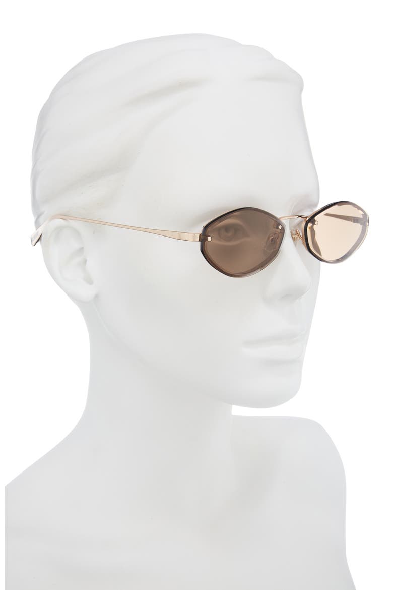 Les Lunettes Jac 57mm Oval Sunglasses, Alternate, color, LIGHT GOLD / BROWN