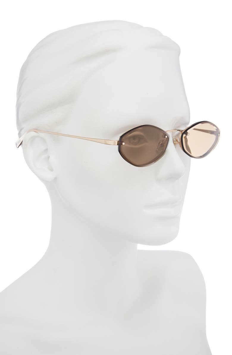 Jacquemus Les Lunettes Jac 57mm Oval Sunglasses, Alternate, color, Light Gold / Brown