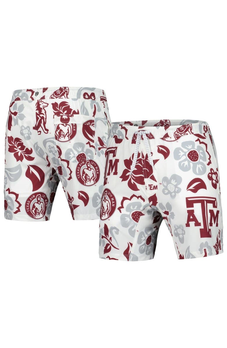Wes & Willy Men's Wes & Willy  White Texas A&M Aggies Vault Tech Swimming Trunks, Main, color, White
