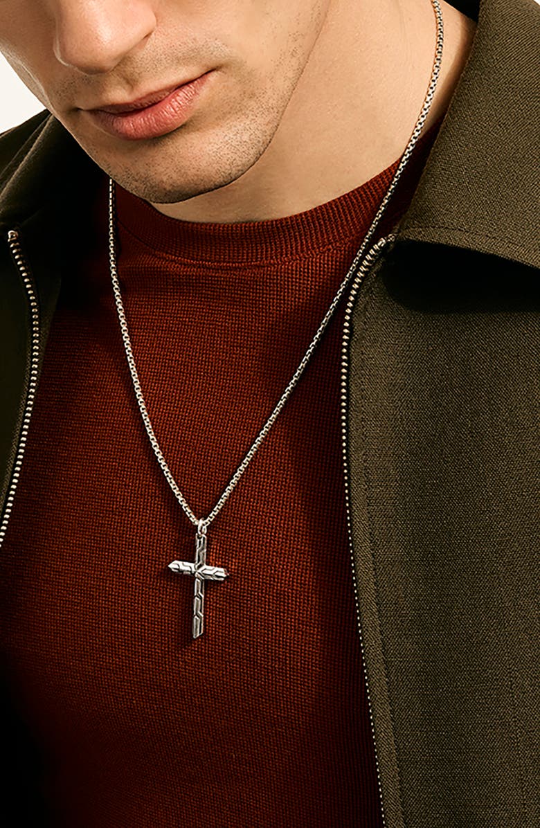 John Hardy Icon 50 Cross Pendant Necklace, Alternate, color, Silver