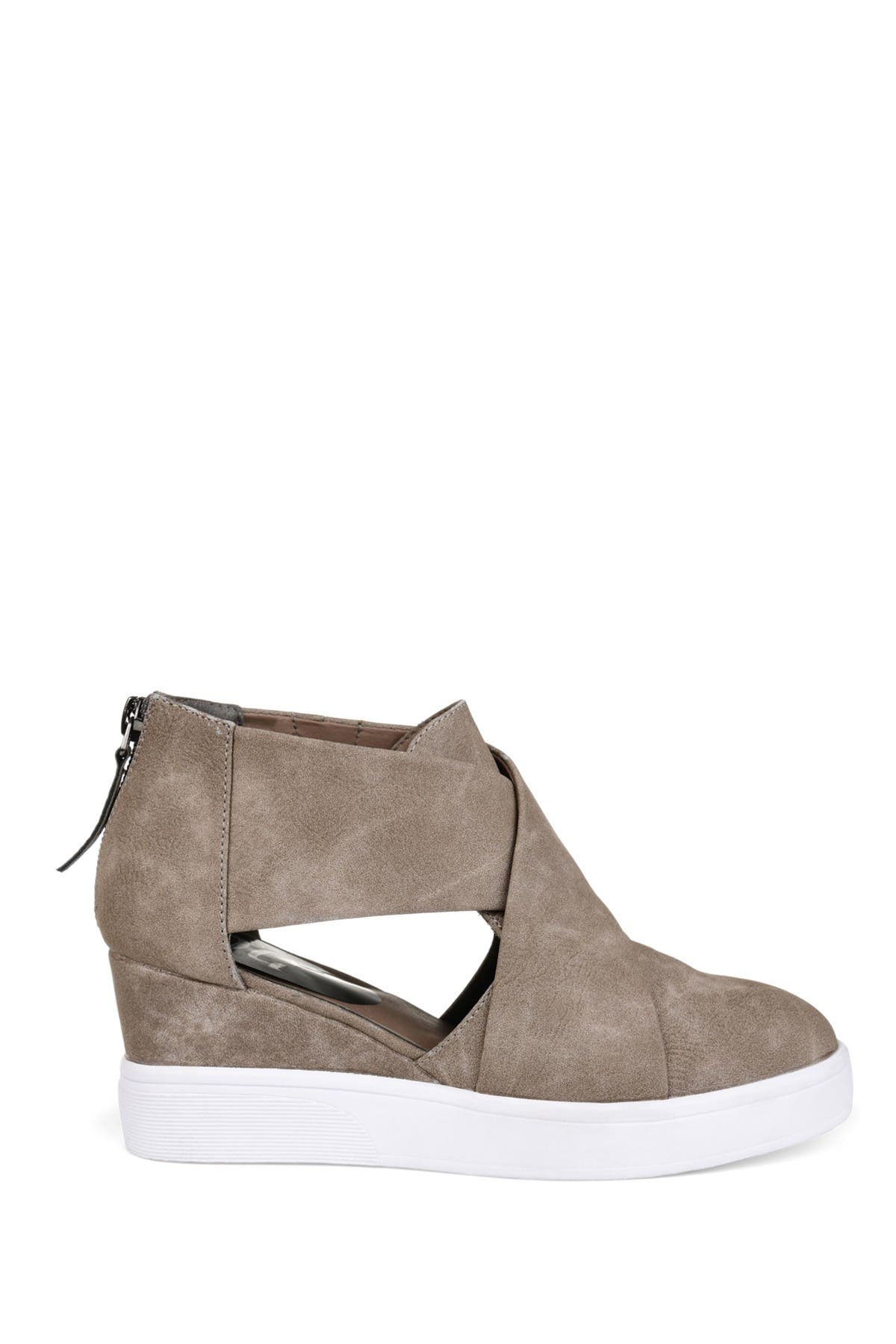 JOURNEE Seena Crossover Platform Wedge Pump, Alternate, color, TAUPE