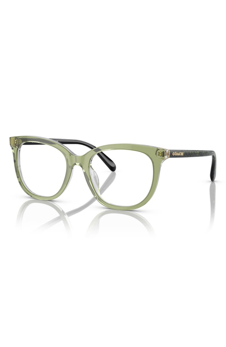COACH 51mm Square Optical Glasses, Alternate, color, Green Hopper / Demo