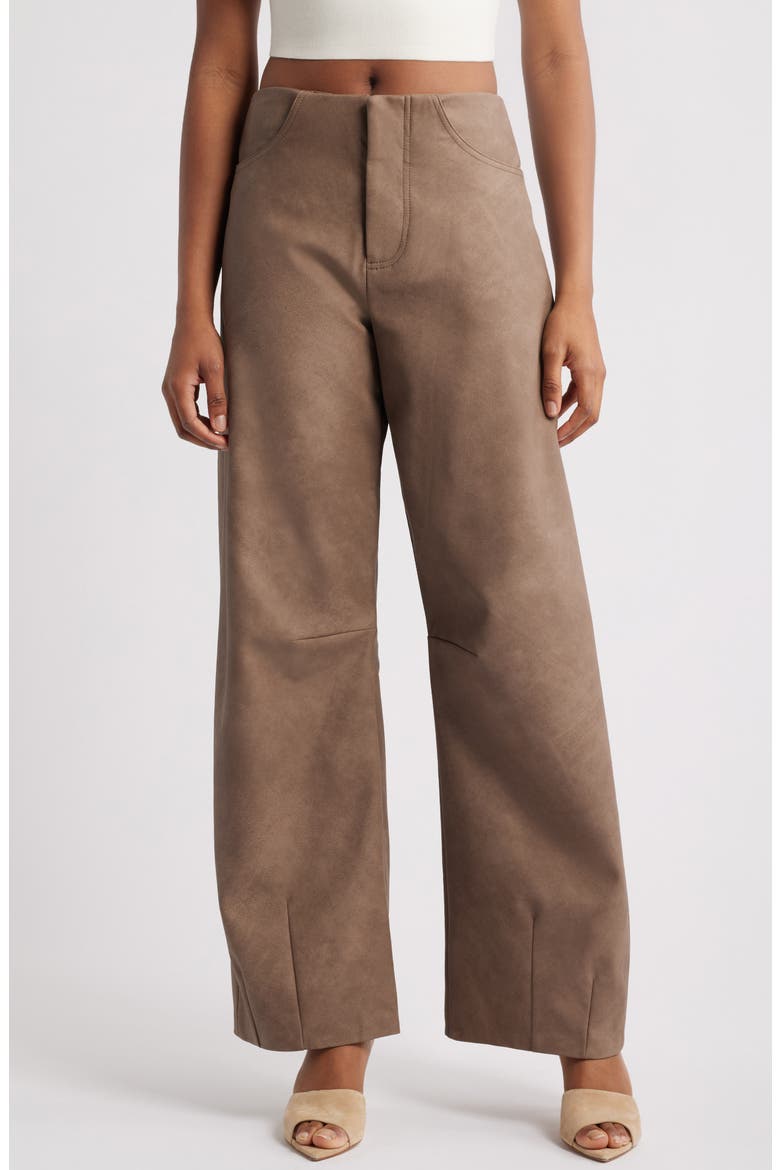 Faux Suede Balloon Pants, Main, color, MOCHA