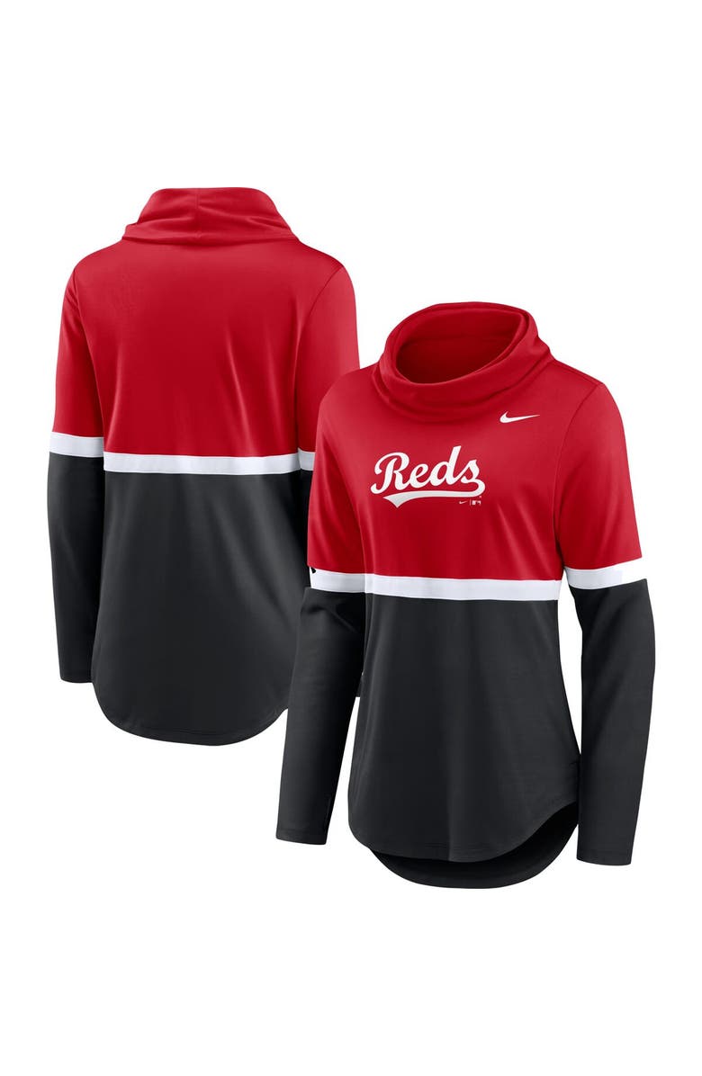 Nike Women's Nike Red/Black Cincinnati Reds Club Lettering Fashion Performance Pullover Sweatshirt, Main, color, 
