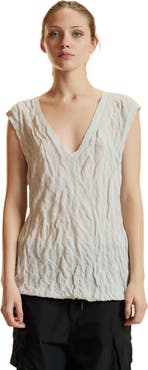 Cynthia Rowley Crinkle Knit Sleeveless Top