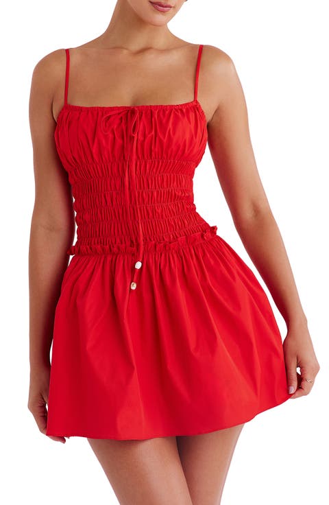 Smocked Sleeveless Minidress