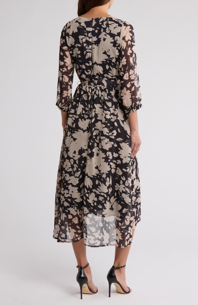 AREA STARS Night Bouquet Long Sleeve Dress, Alternate, color, Black/Grey